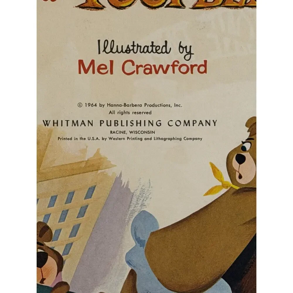 Vintage 1964 Hanna-Barbera Mel Crawford HEY THERE IT'S YOGI BEAR Big Golden Book